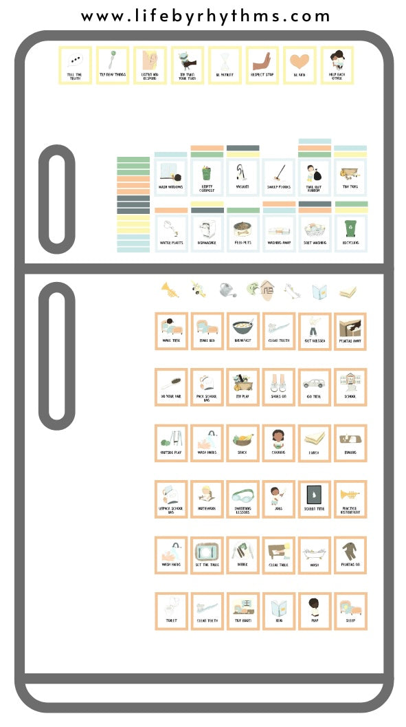 FULL life by rhythms magnet set (ROUTINES, JOBS & VALUES)